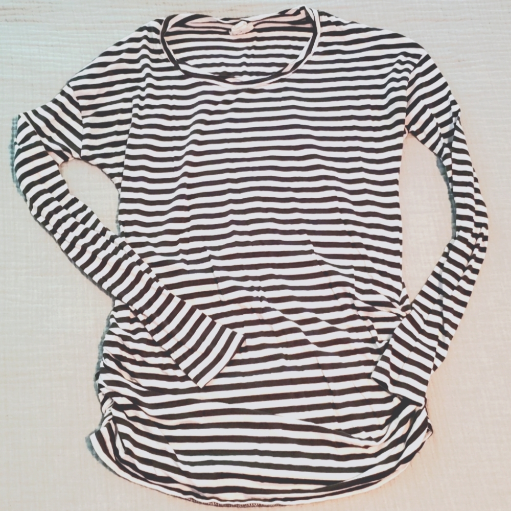 Mimi Maternity Striped Top - Size Small